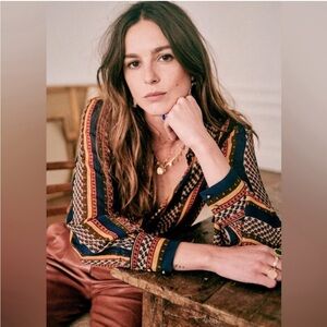 Sezane Tianna Blouse in Maya Print